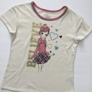 365 Kids Girl’s T-Shirt Short Sleeve “Believe” 10